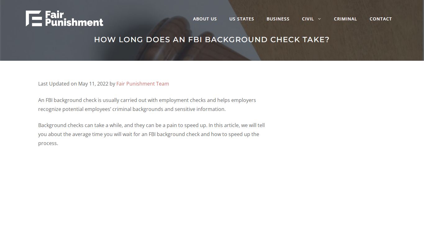 How Long Does An FBI Background Check Take? - Fair Punishment